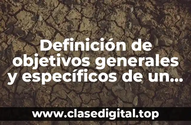 Definición de objetivos generales y específicos de un proyecto comunitario