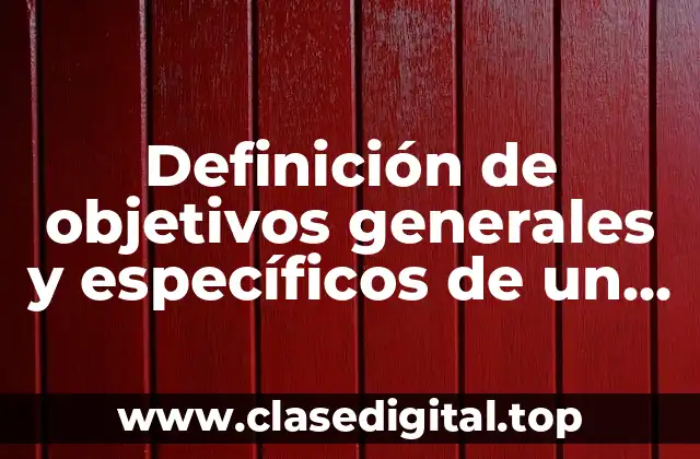 Definición de objetivos generales y específicos de un trabajo escrito