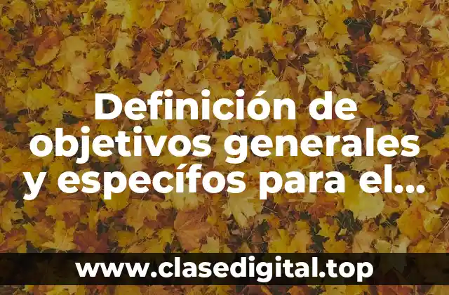 Definición de objetivos generales y específos para el acoso escolar