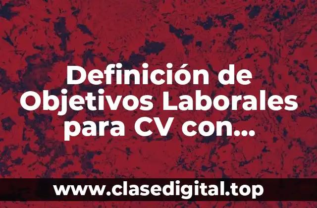 Definición de Objetivos Laborales para CV con Experiencia