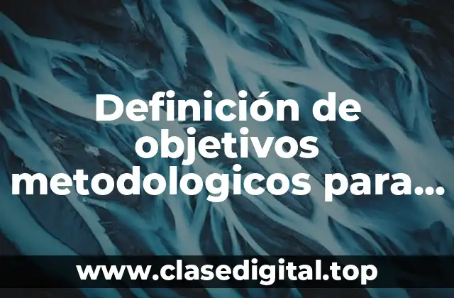 Definición de objetivos metodologicos para realizar un manual de ventas