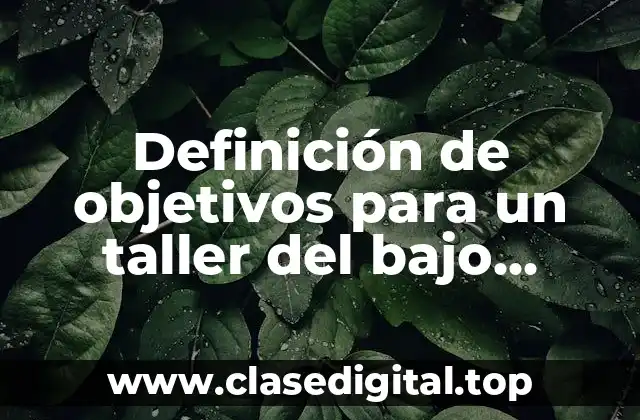 Definición de objetivos para un taller del bajo rendimiento escolar