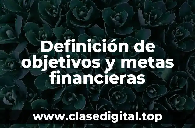 Definición de objetivos y metas financieras