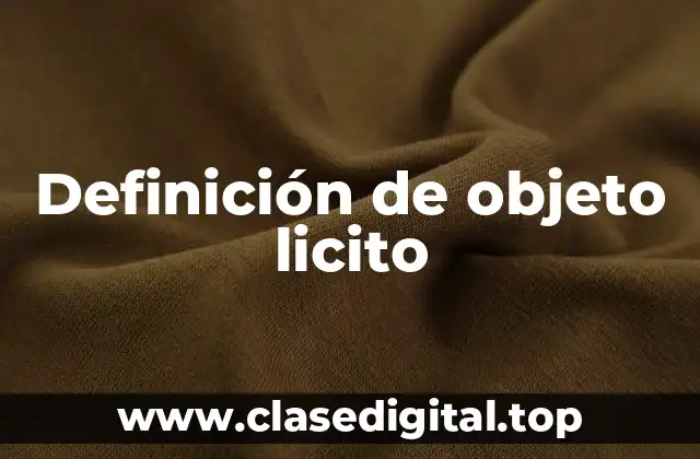 Definición de objeto licito