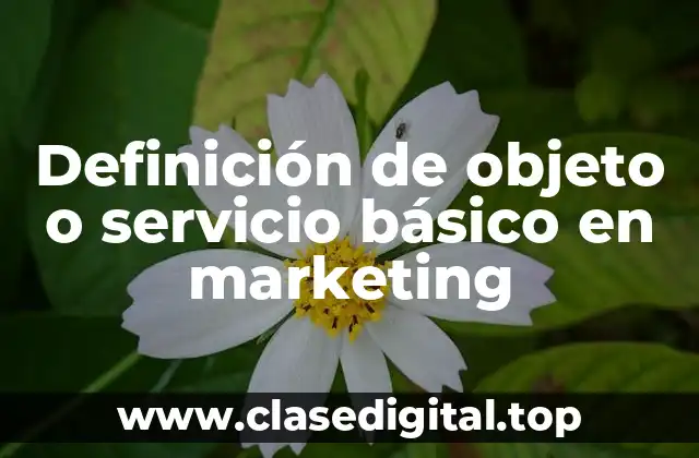 Definición de objeto o servicio básico en marketing