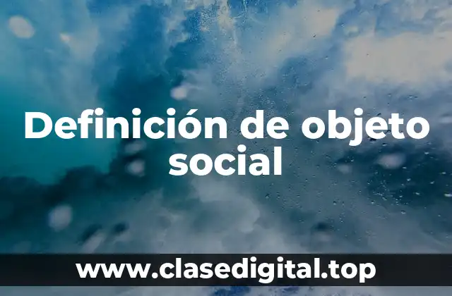 Definición técnica de objeto social