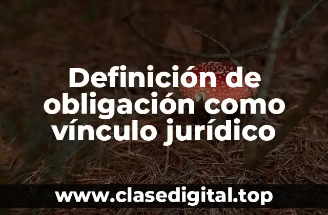 Definición de obligación como vínculo jurídico