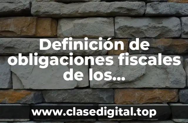 Definición de obligaciones fiscales de los contribuyentes