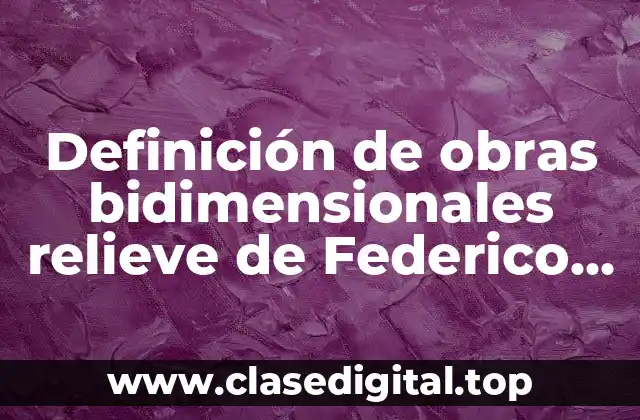 Definición de obras bidimensionales relieve de Federico Cantú