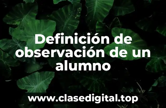 Definición de observación de un alumno