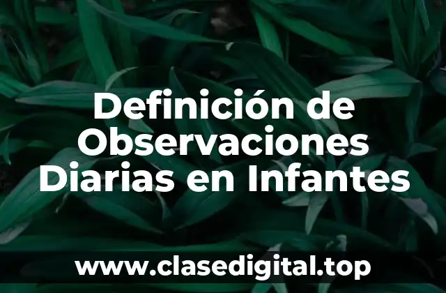 Ejemplos de Observaciones Diarias en Infantes