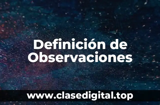 Definición de Observaciones
