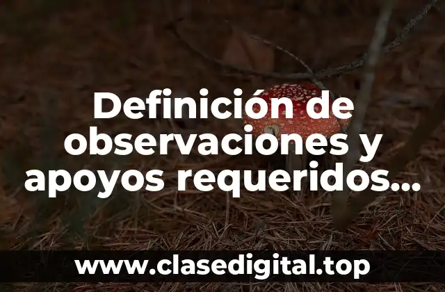 Definición de observaciones y apoyos requeridos para todas las materias