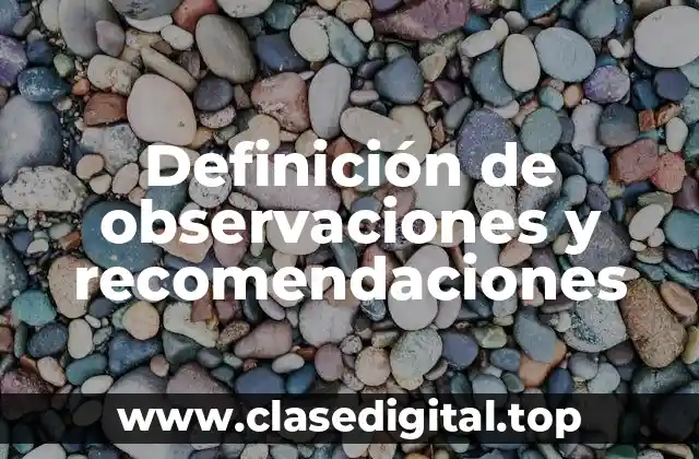 Definición de observaciones y recomendaciones