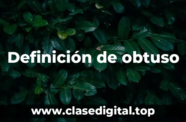 Definición técnica de obtuso