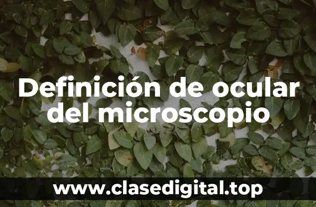 Definición de ocular del microscopio