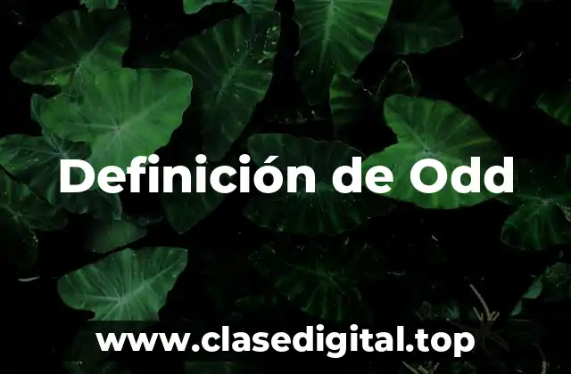 Definición de Odd