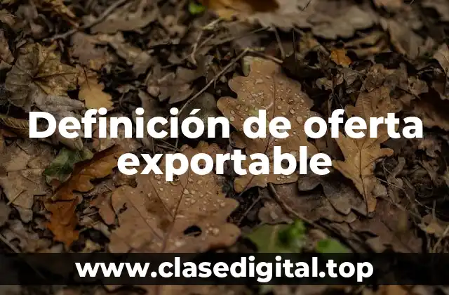 Definición de oferta exportable