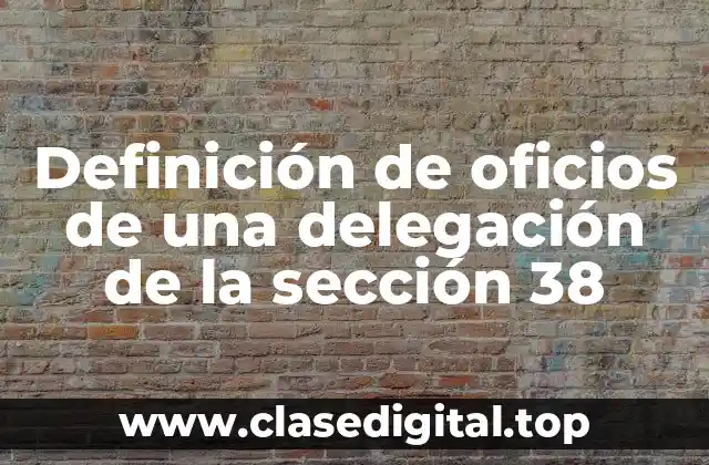 Definición de oficios de una delegación de la sección 38
