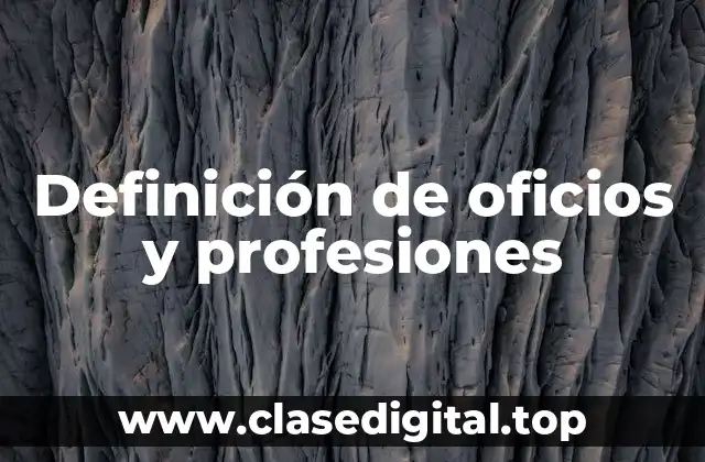 Definición de oficios y profesiones