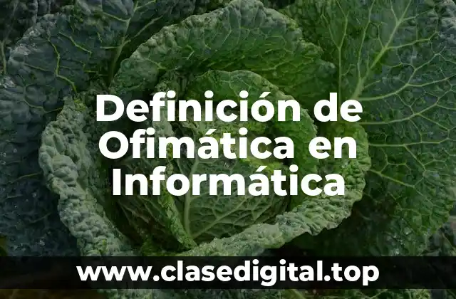 Definición de Ofimática en Informática