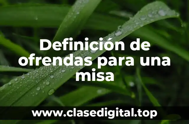 Definición de ofrendas para una misa