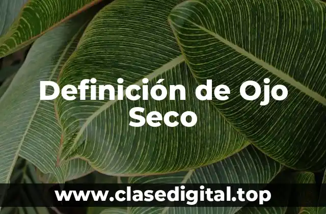 Definición de Ojo Seco