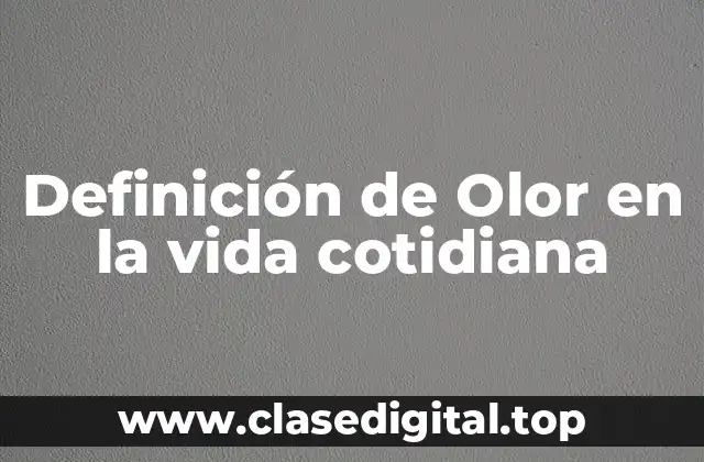 Definición de Olor en la vida cotidiana
