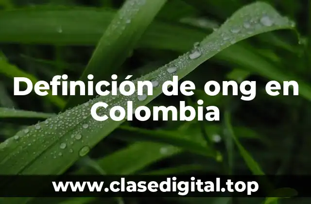 Definición de ong en Colombia