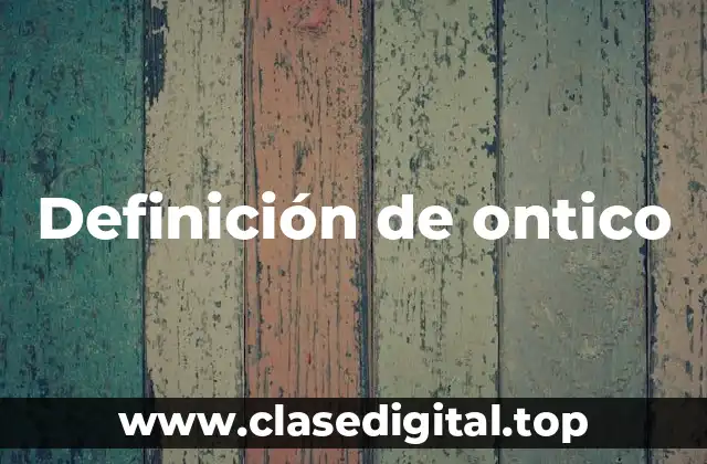 Definición de ontico