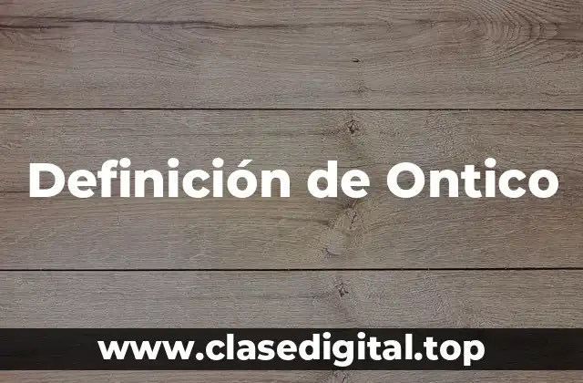 Definición técnica de Ontico