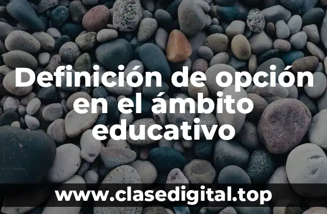 Definición de opción en el ámbito educativo