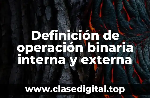 Definición de operación binaria interna y externa