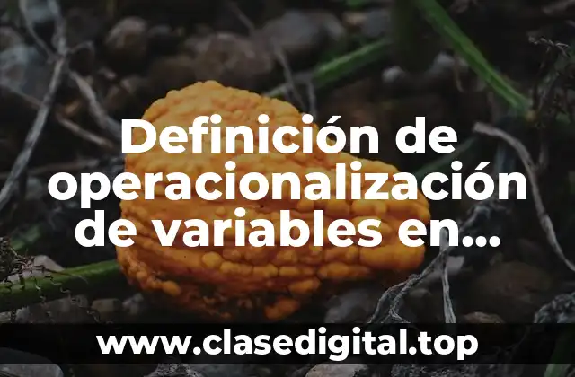 Definición de operacionalización de variables en educación