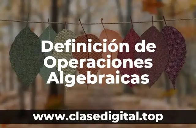 Definición de Operaciones Algebraicas