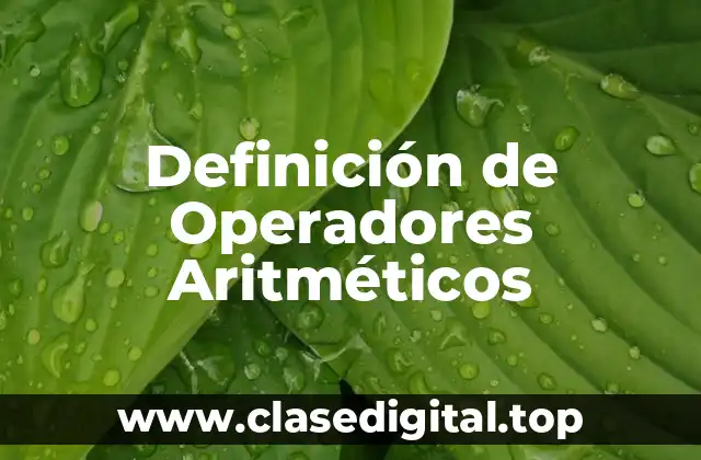 Definición de Operadores Aritméticos