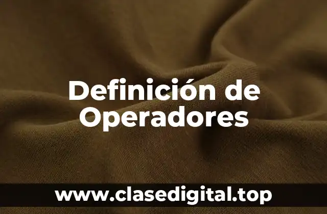 Definición técnica de Operador