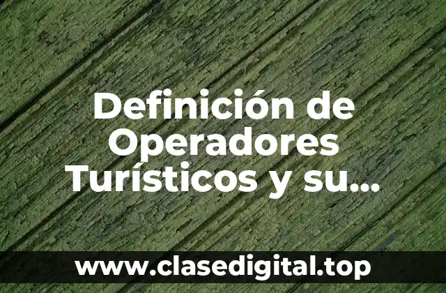 Definición técnica de Operador Turístico