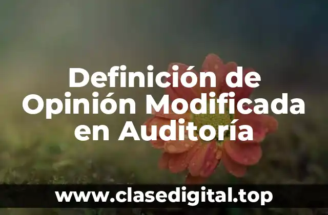 Definición de Opinión Modificada en Auditoría