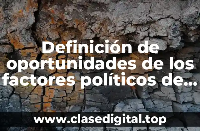 Definición de oportunidades de los factores políticos de una empresa