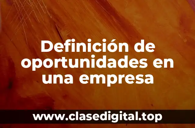 Definición de oportunidades en una empresa