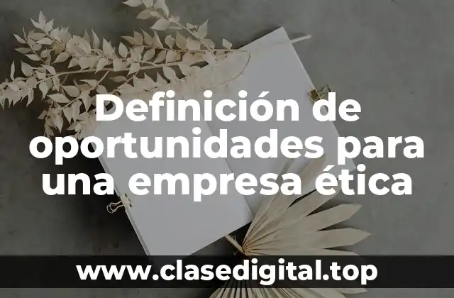Definición de oportunidades para una empresa ética