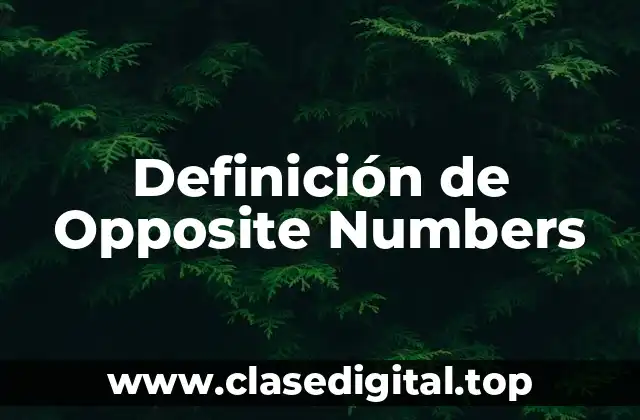Definición de Opposite Numbers