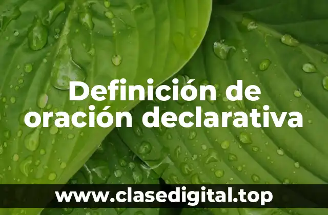 Ejemplos de oración declarativa