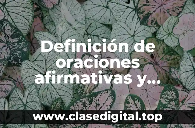 Definición de oraciones afirmativas y negativas