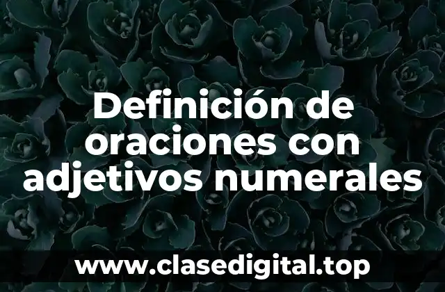 Definición de oraciones con adjetivos numerales