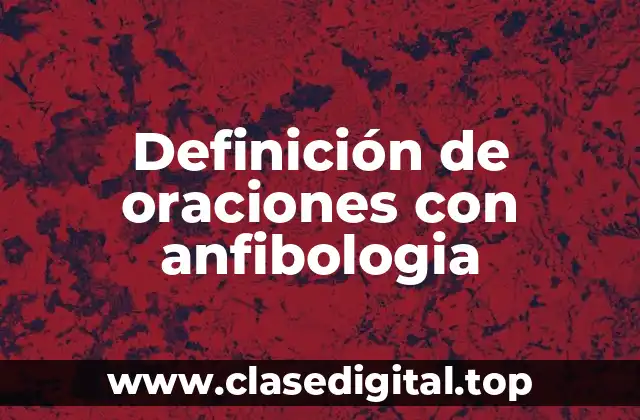 Definición de oraciones con anfibologia