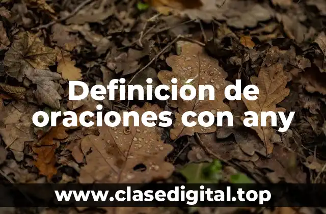 Definición de oraciones con any