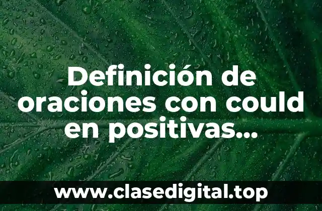Definición de oraciones con could en positivas, negativas e interrogativas.