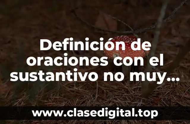 Definición de oraciones con el sustantivo no muy comunes y